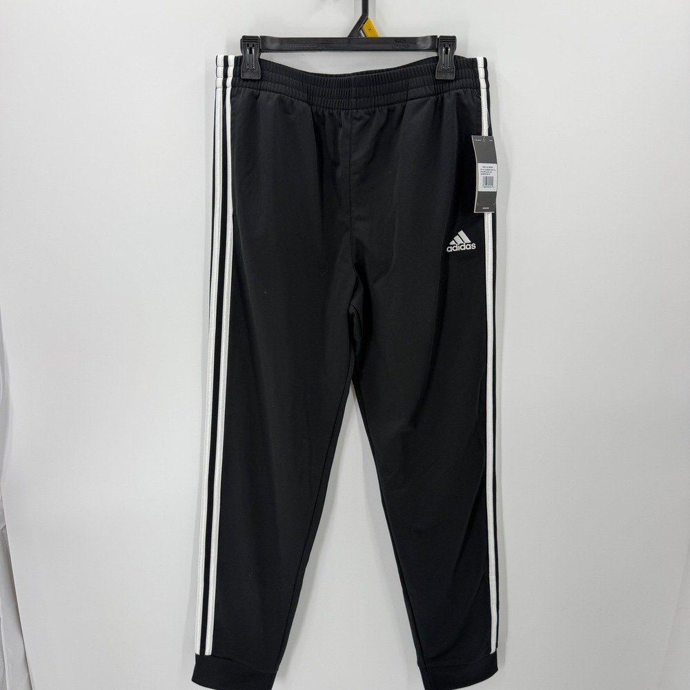 Adidas Boys Track Pants 3 Stripe XL 18 20 Black AK5645P Athletic Activewear